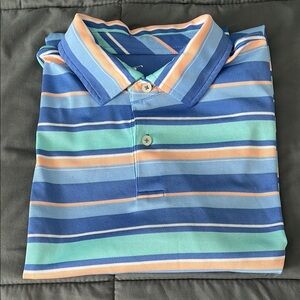 F&G Tech Striped Polo Size Large